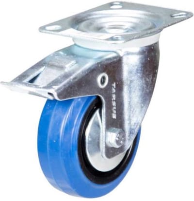 Tarsus Zwenkwiel - 160 mm - Met rem en kogellagers - 240 kg draagvermogen - Blauw