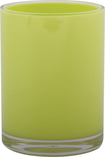 MSV Badkamer drinkbeker/tandenborstelhouder Aveiro - PS kunststof - limegroen - 7 x 9 cm