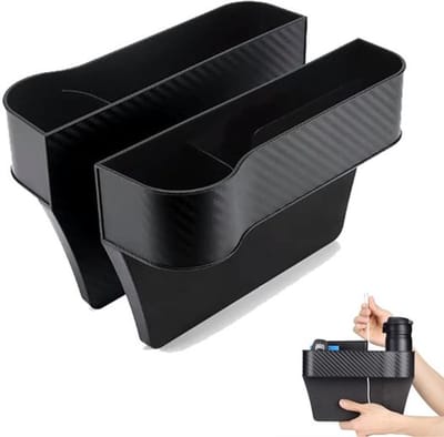 Opbergdoos Multifunctioneel - Auto Organizer Achterbank - 2 Stuks - Bekerhouder - Zijdelingse Organizer - 25,8 x 6,1 x 16,4 cm
