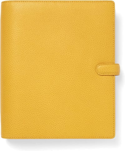 A5 Organizer - Agenda Planner - Dagelijkse Planning - Zacht Kruipend Leer - A5 - Mosterd