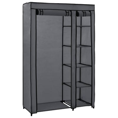 vidaXL - Kledingkast - opvouwbaar - 110x45x175 - cm - stof - grijs