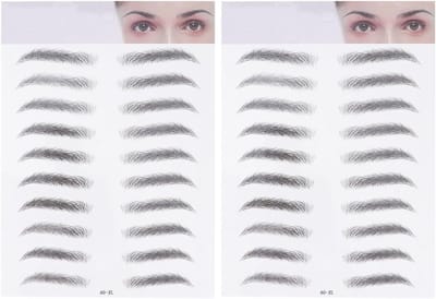 2 Vellen Waterdichte 3D Wenkbrauwtattoo Stickers voor Snelle Wenkbrauwmake-up, Huidvriendelijk en Langdurig voor Mannen en Vrouwen