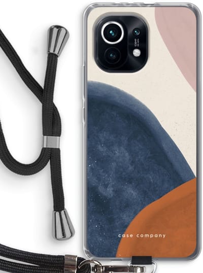 Case Company® - Hoesje met koord geschikt voor Xiaomi Mi 11 hoesje met Koord - Geo #1 - Telefoonhoesje met Zwart Koord - Bescherming aan alle Kanten en Over de Schermrand