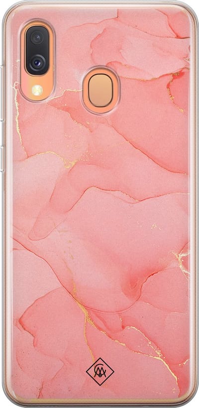 Casimoda® hoesje - Geschikt voor Samsung A40 - Marmer Roze - Backcover - Siliconen/TPU - Roze