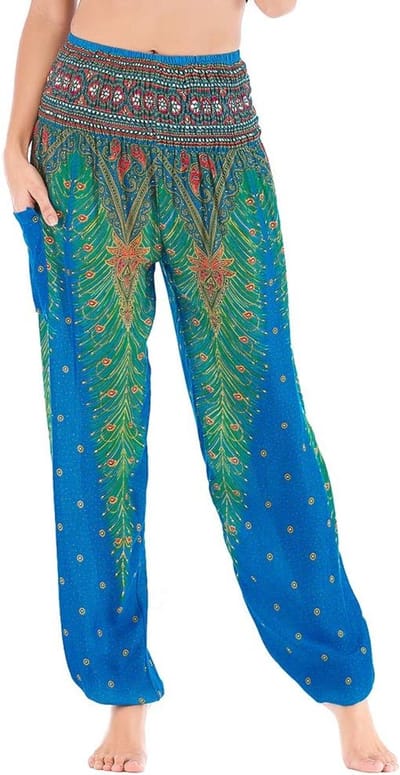 Losse Harem Broek Dames met Hoge Taille en Zakken - Comfortabele Yoga en Strandkleding