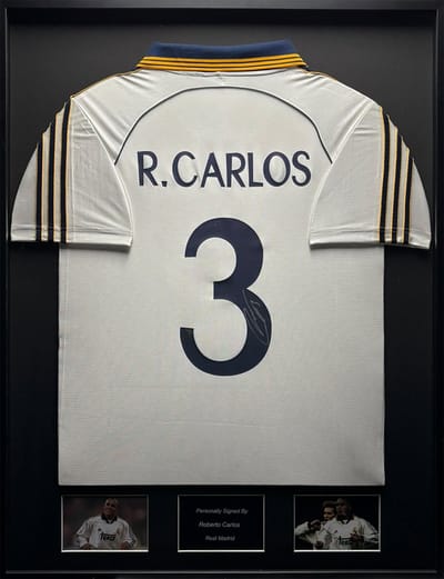 Roberto Carlos Real Madrid 99/00 ingelijst thuis shirt