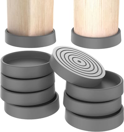 Ronde Antislip Meubelonderzetters voor Houten Vloeren - Beschermende Siliconen Dopppen (Grijs, 4 Stuks)