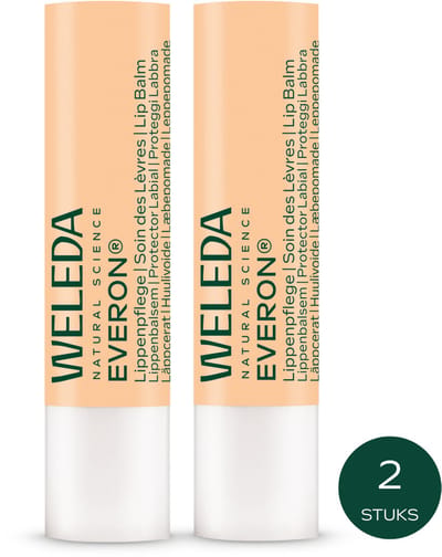 WELEDA Everon Lippenbalsem - Voordeelverpakking (2 Stuks) - Geur Van Vanille En Rozen - Verzorgende en Beschermende Lippenbalsem - Houdt Je Lippen Zacht & Soepel - Beschermt Tegen Uitdroging - 100% Natuurlijke Ingrediënten - 4,8 g
