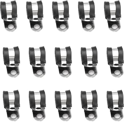 Dailygoods- Pijpklem 15 Stuks - Rubber Gevoerd - Roestvrij Staal