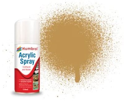 Humbrol Hobbyverf Acrylverf - #93 Desert Yellow - Matt - Acryl spray Verf spuitbus - 150 ml