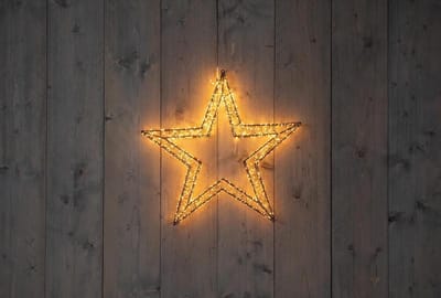 Verlichte ster 3D met timer en dimmer 1200 LED klassiek warm - 56 cm