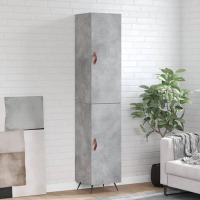 vidaXL - Hoge - kast - 34,5x34x180 - cm - bewerkt - hout - betongrijs