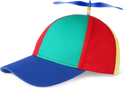 AOMIG Propeller Hoed, Kinderen Grappige Helikopter Baseball Cap met Propellers, Kleurrijke Patchwork Regenboog Propeller Cap, Zomerzonbescherming Zonnehoed Propeller Outdoor Hoed voor Fancy Dress Part