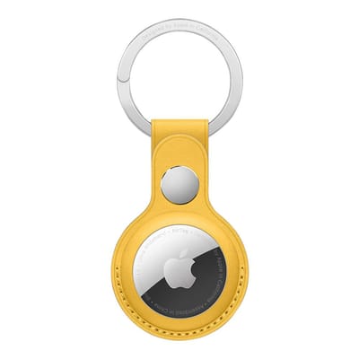 Apple Leather Key Ring voor de Apple AirTag - Meyer Lemon