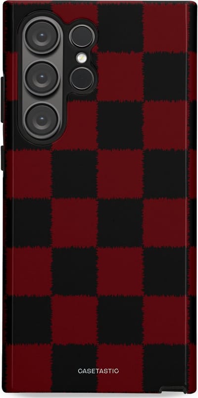 Casetastic hoesje geschikt voor Samsung Galaxy S23 Ultra - Dubbellaagse bescherming - De Houthakker - Fashion Case - Zwart Bordeaux