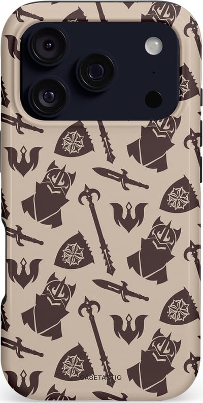 Casetastic hoesje geschikt voor Apple iPhone 17 Pro - MagSafe - Dubbellaagse bescherming - Eeuwige paladin - Fashion Case - Zilver Zand Donkergrijs
