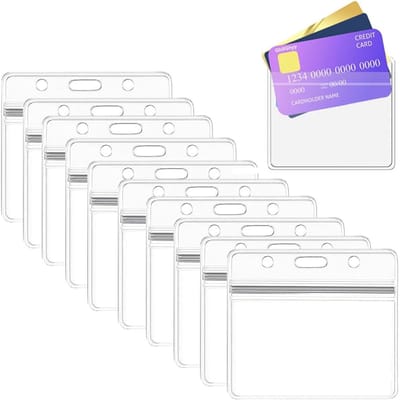 10x Transparante Kaarthouders - Waterdichte ID-Houders voor Badges en Kaarten