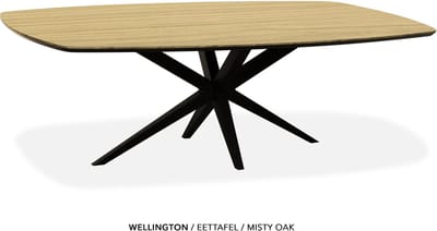 Maxfurn - Deens ovale eettafel 160x92cm met verjongde rand | Zeer krasvast | Kleur: Misty oak