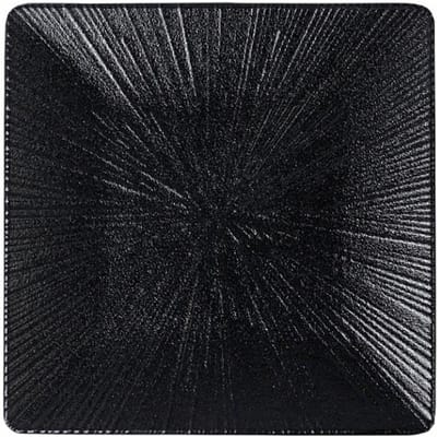 Rond Gestreept Zwart Plastic Dinerbord, Voedselveilig Melamine Servies, Barbecue, Vlees, Buffetbord, Snacks, Thuiskeuken black