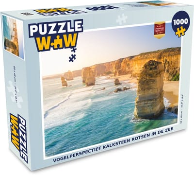 Puzzel kalksteen rotsen in de zee bij Australië - Legpuzzel - Puzzel 1000 stukjes volwassenen
