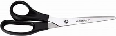 Q-CONNECT schaar Lefty | ft 21 cm | links | ronde punt | RVS | zwart | blister van 1 stuk