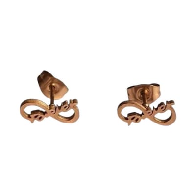 Aramat Jewels | Oorbellen | Stalen Infinity Oorbellen 11x5mm - Rosékleur - Forever | | | |11mm | Staal | Kinderen, Volwassenen | Verkleurd niet