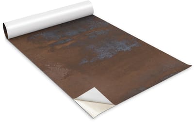 Wallfluent Meubelfolie - Oud plaatwerkmotief Meubelsticker - 100 cm x 50 cm - Bruin Meubelfolie - Plakfolie Meubels - Kastdeuren Folie - Decoratieve Folie - Folie Voor Meubels - Meubelvernieuwing Zonder Schilderen