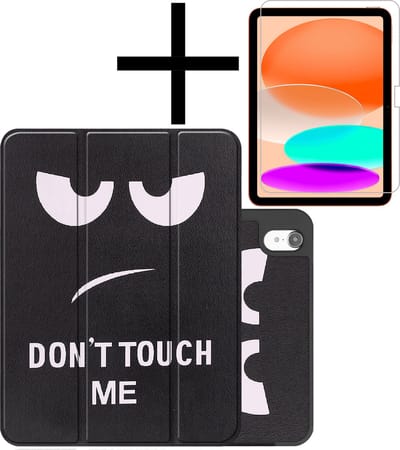 Hoesje Geschikt voor iPad 2022 / 2025 (A16 ) / 2026 (A19) Hoesje Case Hard Cover Hoes Book Case Met Uitsparing Geschikt voor Apple Pencil Met Screenprotector - Don't Touch Me