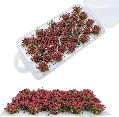 Static Grass Tuft voor Miniature Tabletop Games en Modelspoor, Perfect voor Diorama's en Landschappen (Rood)