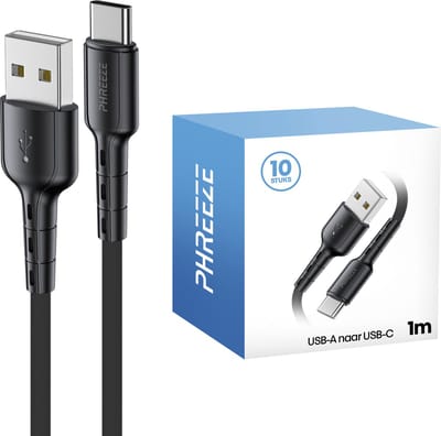 Grootverpakking usb C oplader kabel 1m - Usb naar usb C snoer -Phreeze