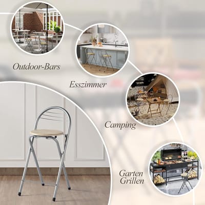 Set van 2 Design Barkrukken met Rugleuning - inklapbare barkrukken 41x36,5x78 cm – - Medahomestore