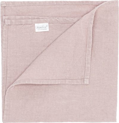 Servetten | Emma - Gewassen Linnen - Strijkvrij & Krimpvrij - Vieux Rose - 42x42 cm - Set van 4 - Pimlico