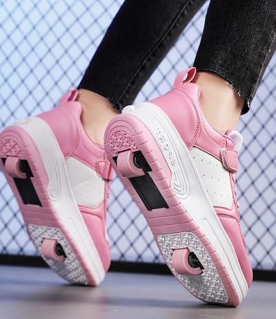Boys en Girls Schoenen voor Buiten met Uittrekbare Wielen, 2-in-1 Roller Skates en Gym Schoenen