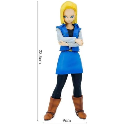 23CM Anime Dragon Ball Android 17 18 Figuur Super Saiyan PVC Desktop Display Beeldjes Volwassen Set Model Kind Verjaardagscadeaus blue
