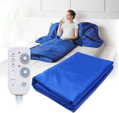 Aura® Professionele Infrarood Deken - tot 55° - Infrarooddeken - Afstandsbediening - Blauw- ‎ 220 x 180 x 2 cm; 2.7 kg