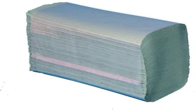 Papieren Handdoekjes - Vouwhoekjes Wegwerp - Hygiënisch Werken - Z-vouw - 23x23cm - Groen