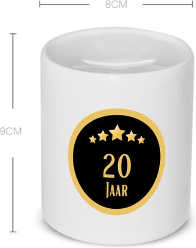 Akyol - 20 jaar Spaarpot - Hoera 20 jaar - iemand die 20 jaar is geworden of 20 jaar lang een relatie hebben of getrouwd zijn - verjaardagscadeau - verjaardag - cadeau - kado - geschenk - gift - relatie - trouwdag - jubileum - 350 ML inhoud