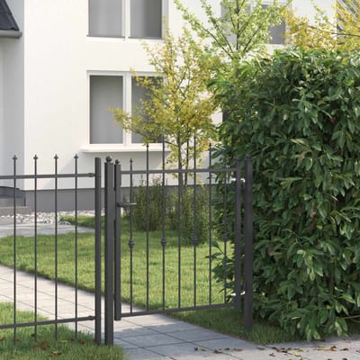 vidaXL - Hekpoort - ASTEN - 100 - x - 100 - cm - Metaal - Zwart - Vergrendelbaar
