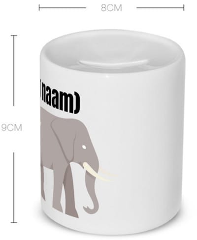 Akyol - olifant en kleine olifant met eigen naam Spaarpot - Olifant - olifanten liefhebbers - iemand die houdt van olifanten - verjaardag - cadeau - kado - 350 ML inhoud