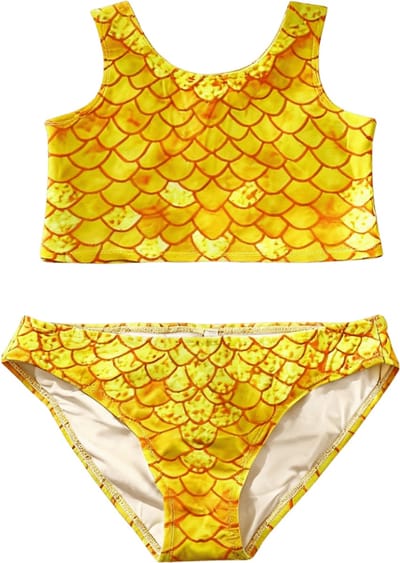 Mermaid Sisters bikini set voor meisjes - Geel - Maat 34-36 - Zeemeermin zwemkleding