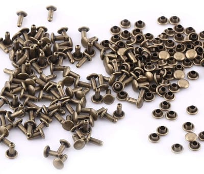 Dailygoods- Klinknagels Dubbele Kap - 100 Stuks - Hoogwaardig IJzer - Decoratie voor Tassen/Schoenen - Multifunctioneel - Eenvoudig in Gebruik - Decoratieklinknagels