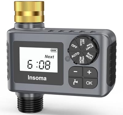 Watertimer voor buitentuinslang, slangtimer met regenvertraging/handmatige modus, automatische druppelirrigatieregelaar, voor gazon, tuin, bewatering