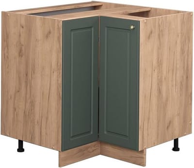 Hoekkast Keuken - Onderkast Hoekkeuken - Keuken Opbergen - Soft-Close Scharnieren - 80.5 cm - Groen-Goud
