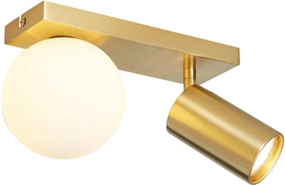 QAZQA lesly - Moderne Plafondlamp - 1 lichts - L 31 cm - Messing - Woonkamer | Slaapkamer | Keuken