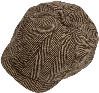 Winkrs - Flatcap Moccha - Newsboy Cap Visgraat - Vintage retro - Winterpet