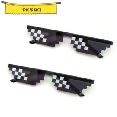 2 Paires de Lunettes de Soleil Mosaïque Pour Hommes Lunettes de Soleil Pixelisées Cool Fête Lunettes Vintage Lunettes de Vue Lunettes Drôles Pour Femmes 2pcs black
