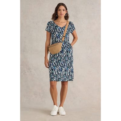 White Stuff Tallie Eco Vero Jersey Dre Navy Size: 10 REGULAR | Midi Dresses Outlet | Dames | Blauw
