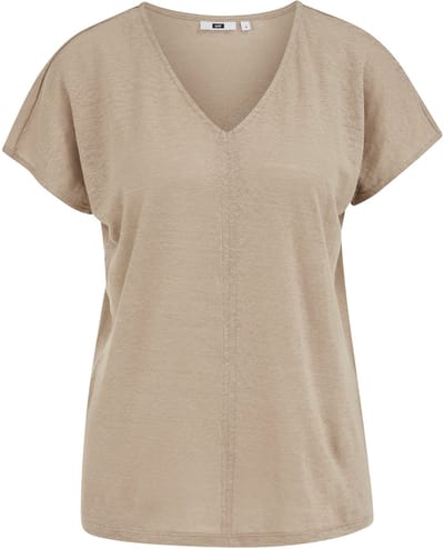 WE Fashion Dames jersey T-shirt van linnen