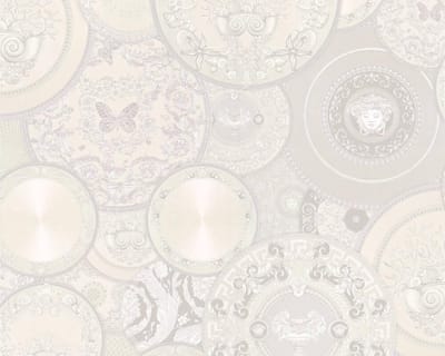 PORSELEINEN BORDEN BEHANG | Design - grijs wit metallic - A.S. Création Versace 3