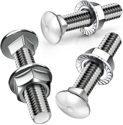 Set van 25 Vergrendel Schroeven M6 x 50 mm, Platte Hoofdschroeven met Flensmoeren, Geschikt voor Industrie, Bouw en Huishoudelijke Decoratie